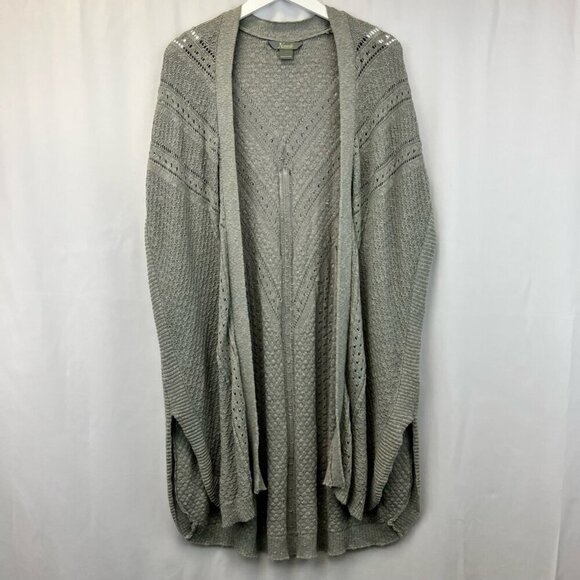 Natural Reflections Womens Cardigan Gray Long Sleeve Open Front Knit Large - Picture 1 of 12